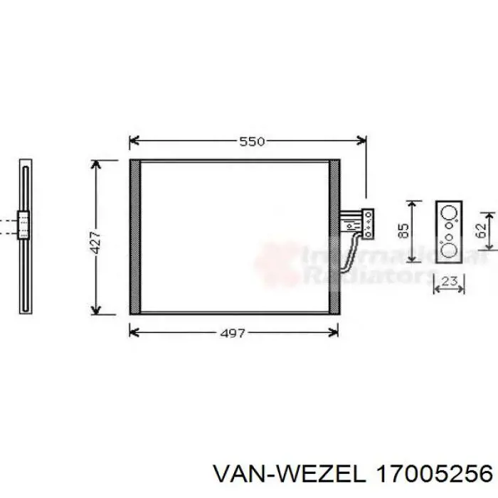 Радиатор кондиционера 17005256 VAN Wezel