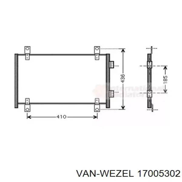 17005302 VAN Wezel радиатор кондиционера