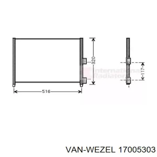 Радиатор кондиционера 17005303 VAN Wezel