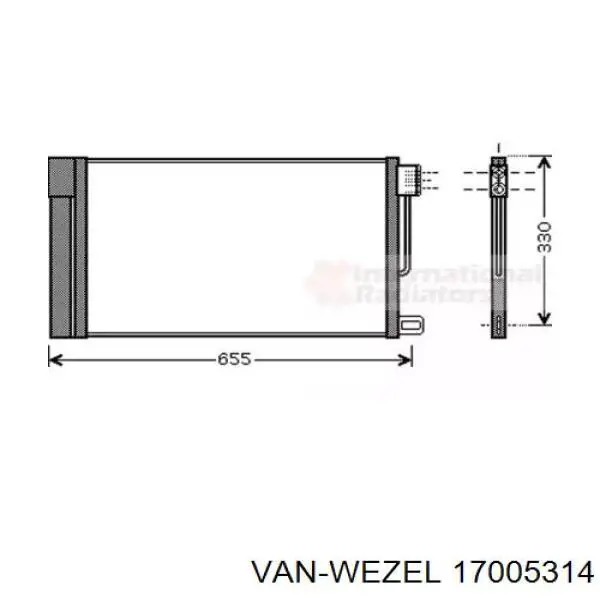 Радиатор кондиционера 17005314 VAN Wezel