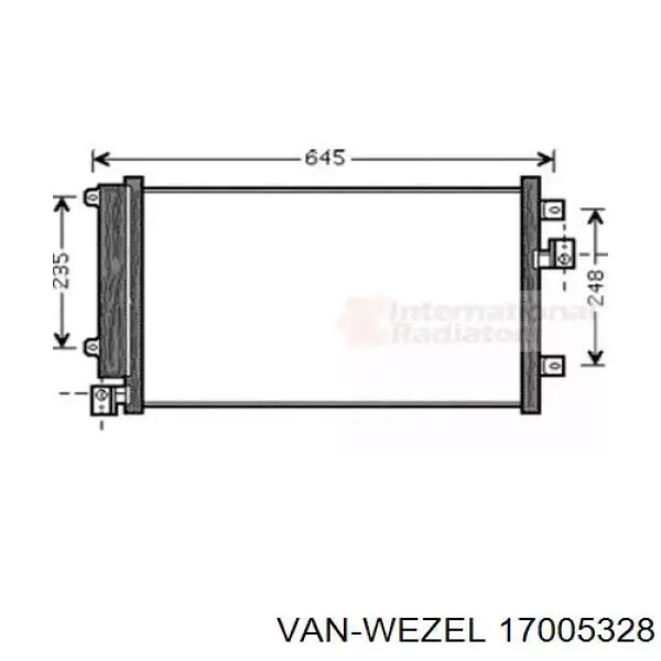 Радиатор кондиционера 17005328 VAN Wezel