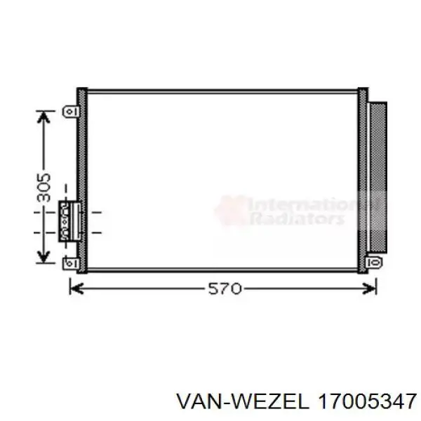Конденсатор кондиционера VAN Wezel 17005347 цена, от 77.10 USD