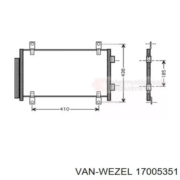 17005351 VAN Wezel радиатор кондиционера