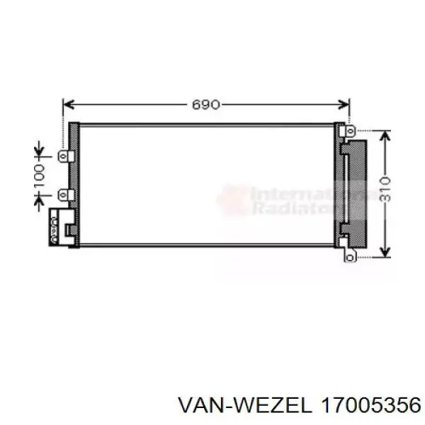 Радиатор кондиционера 17005356 VAN Wezel