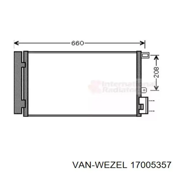 Радиатор кондиционера 17005357 VAN Wezel