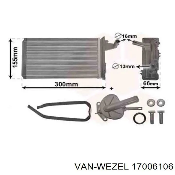 Радиатор печки 17006106 VAN Wezel