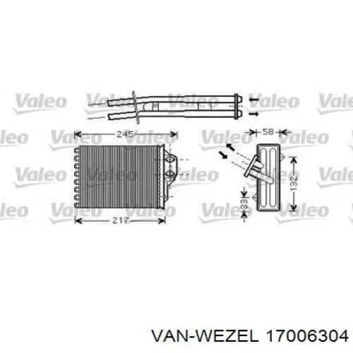 17006304 VAN Wezel Радиатор отопителя салона