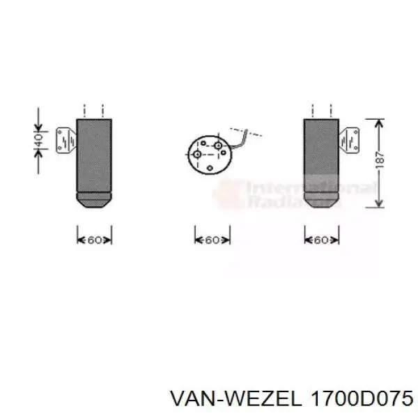 Осушитель кондиционера 1700D075 VAN Wezel