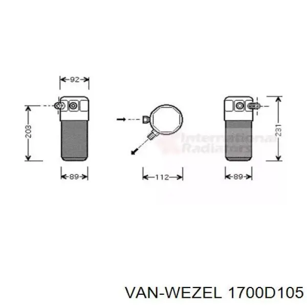 Осушитель кондиционера 1700D105 VAN Wezel