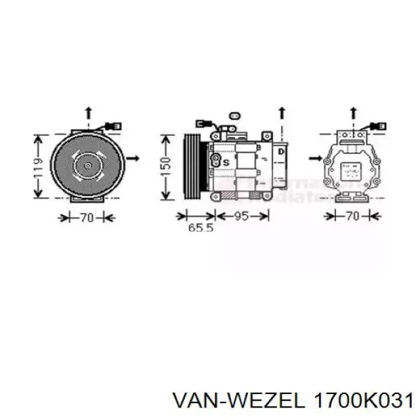 Компрессор кондиционера 1700K031 VAN Wezel