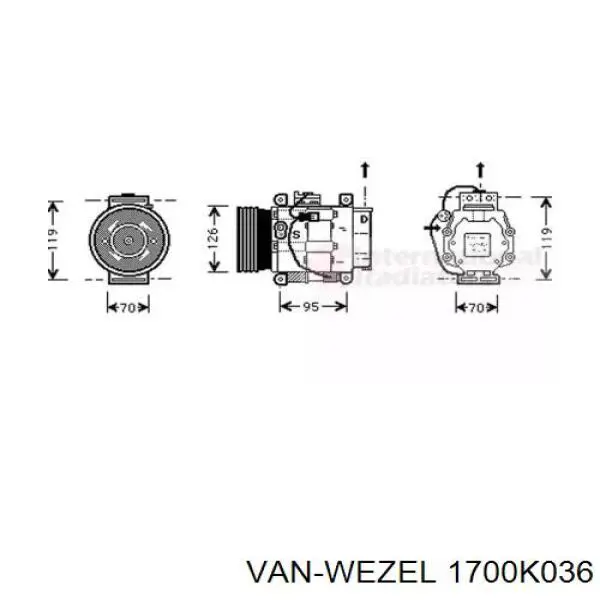 Компрессор кондиционера 1700K036 VAN Wezel