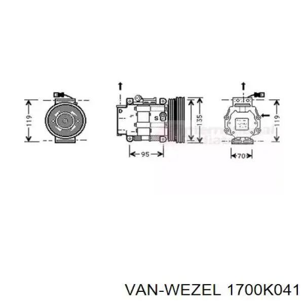 Компрессор кондиционера 1700K041 VAN Wezel