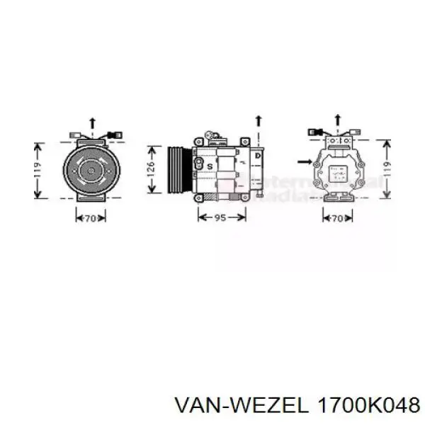 Компрессор кондиционера 1700K048 VAN Wezel