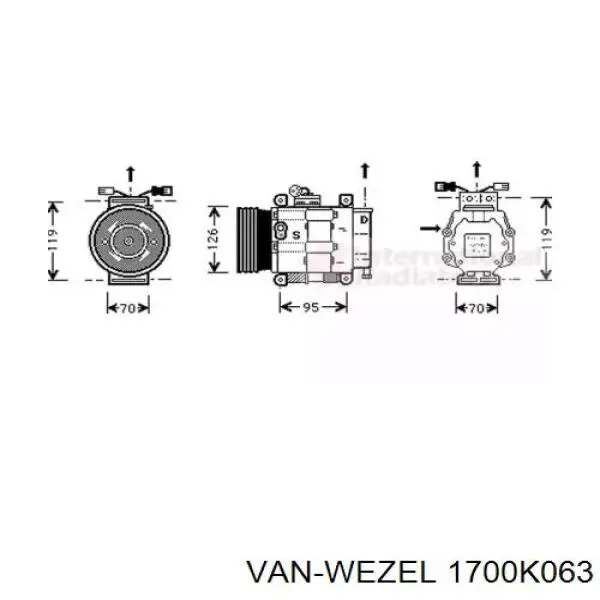 Компрессор кондиционера 1700K063 VAN Wezel