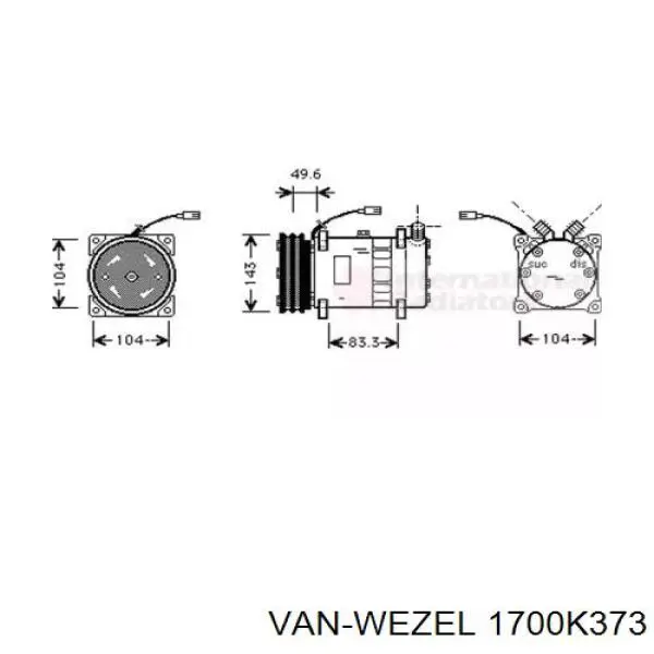 Компрессор кондиционера 1700K373 VAN Wezel