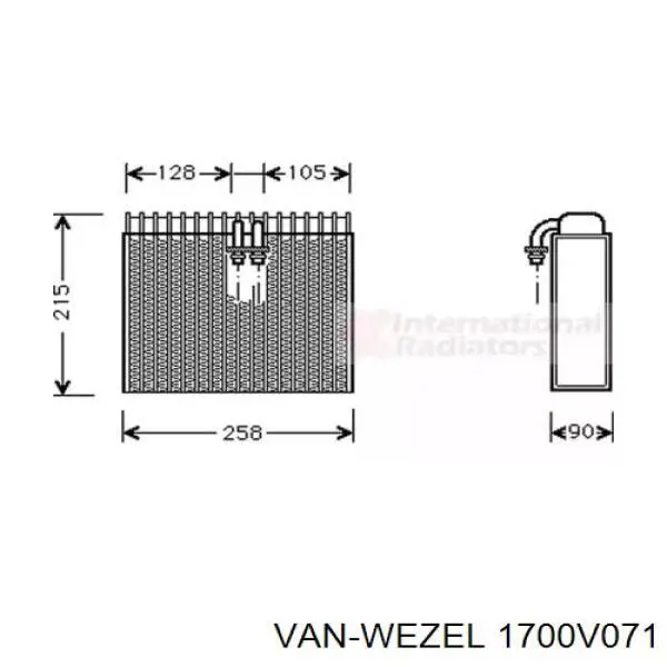 Испаритель кондиционера 1700V071 VAN Wezel