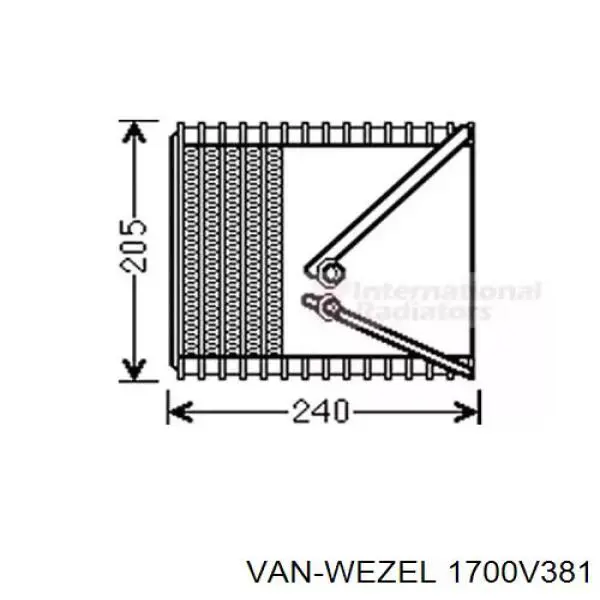 Испаритель кондиционера 1700V381 VAN Wezel