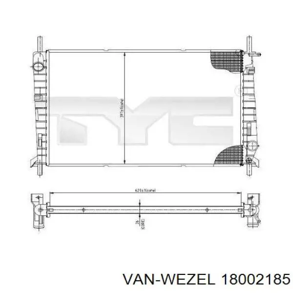Купить 18002185 VAN Wezel Радиатор водяной