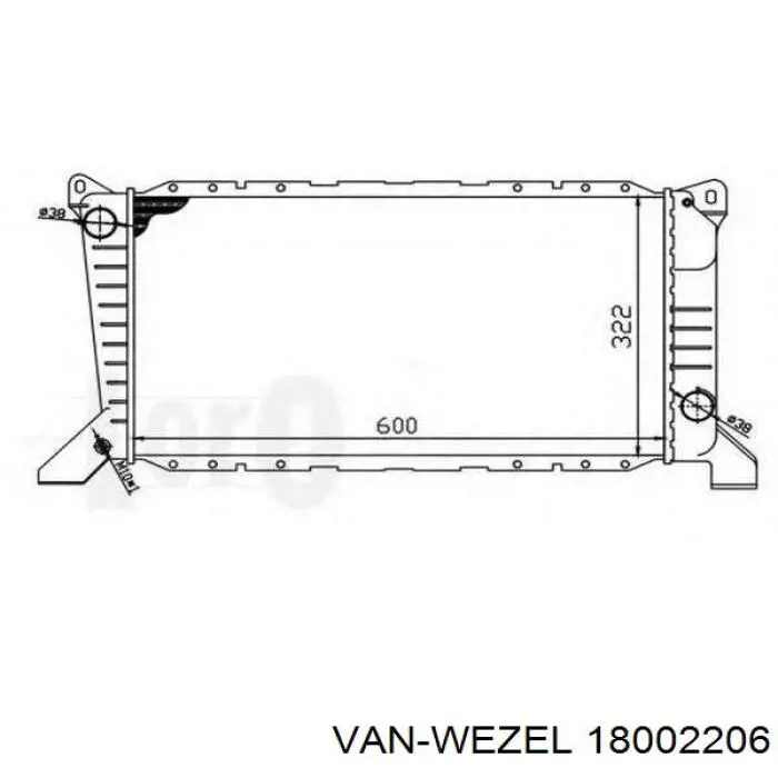 Радиатор 18002206 VAN Wezel