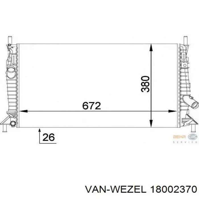 Радиатор 18002370 VAN Wezel