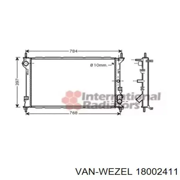 Радиатор 18002411 VAN Wezel