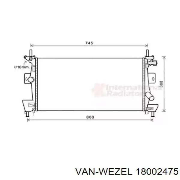 Радиатор охлаждения двигателя VAN Wezel 18002475 цена, от 70.97 USD