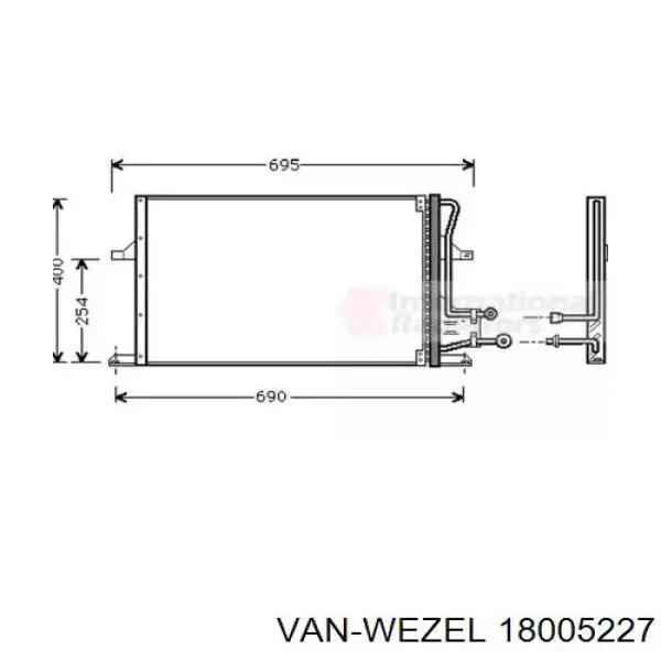 Радиатор кондиционера 18005227 VAN Wezel