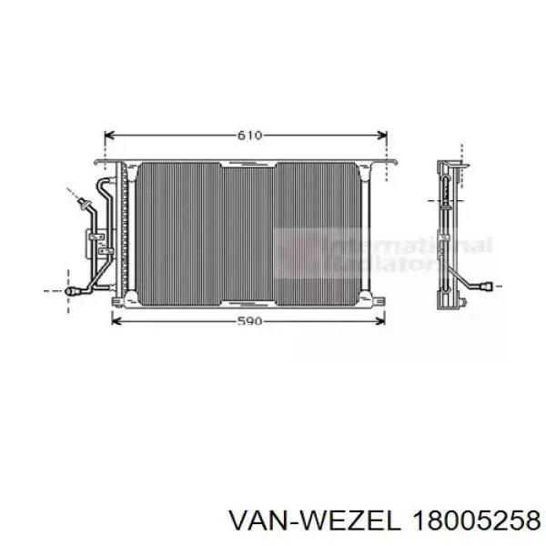 Радиатор кондиционера 18005258 VAN Wezel