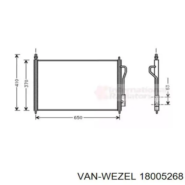18005268 VAN Wezel радиатор кондиционера