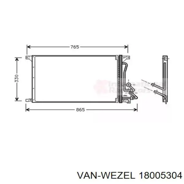 Радиатор кондиционера 18005304 VAN Wezel