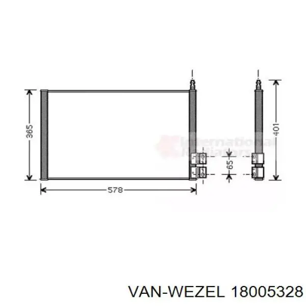 18005328 VAN Wezel радиатор кондиционера
