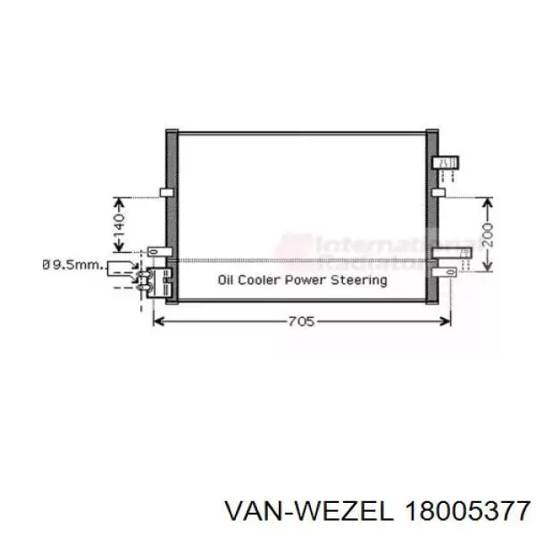 Радиатор кондиционера 18005377 VAN Wezel