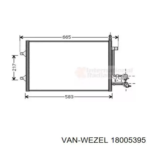 Радиатор кондиционера 18005395 VAN Wezel