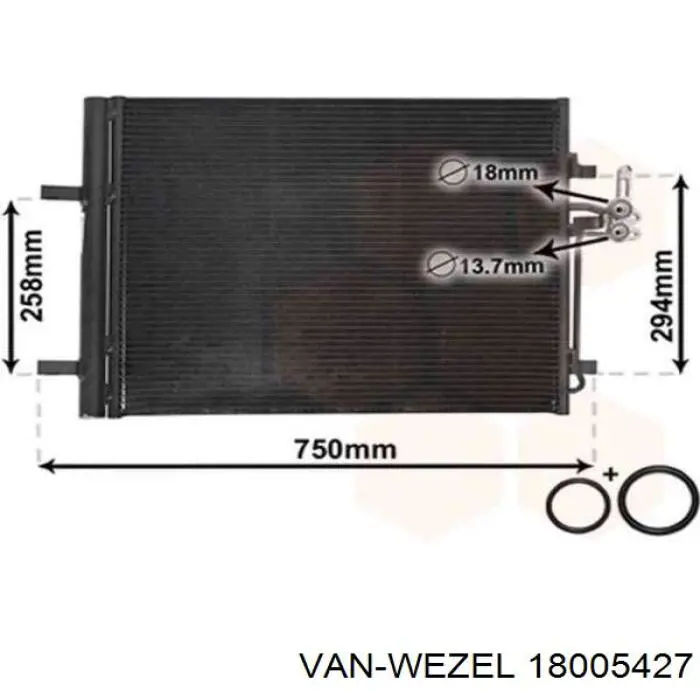 18005427 VAN Wezel радиатор кондиционера