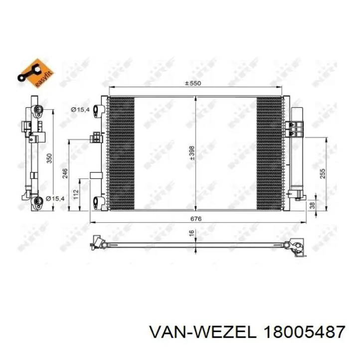 Конденсатор кондиционера VAN Wezel 18005487 цена, от 80.56 USD