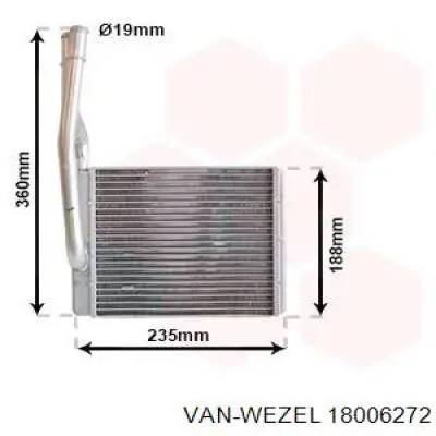 18006272 VAN Wezel радиатор печки