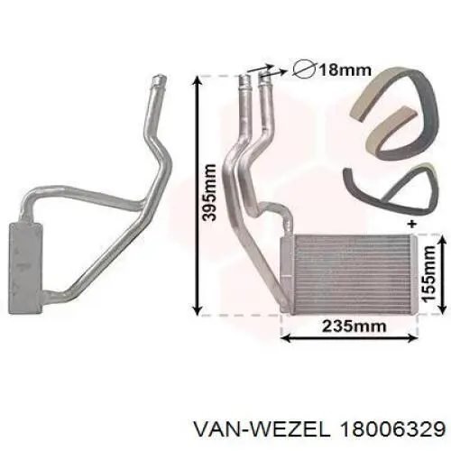 18006329 VAN Wezel радиатор печки