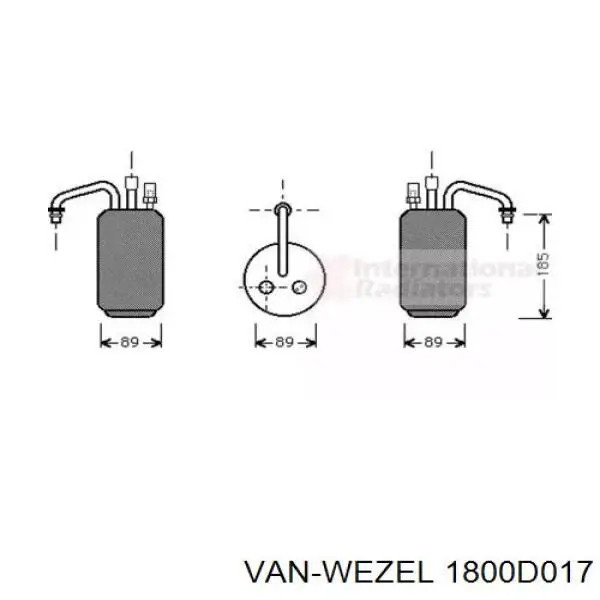 Осушитель кондиционера 1800D017 VAN Wezel