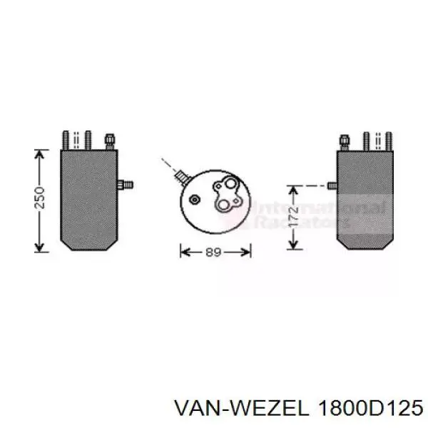 Осушитель кондиционера 1800D125 VAN Wezel