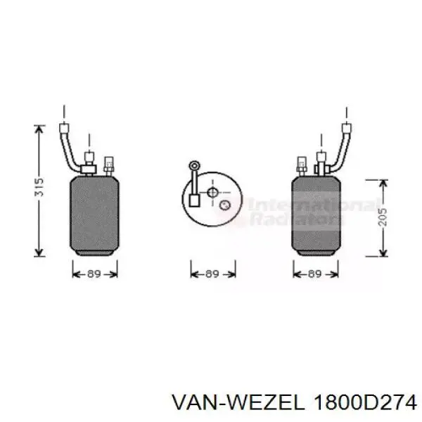 Осушитель кондиционера 1800D274 VAN Wezel