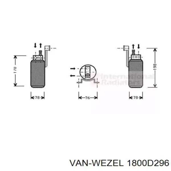 Осушитель кондиционера 1800D296 VAN Wezel