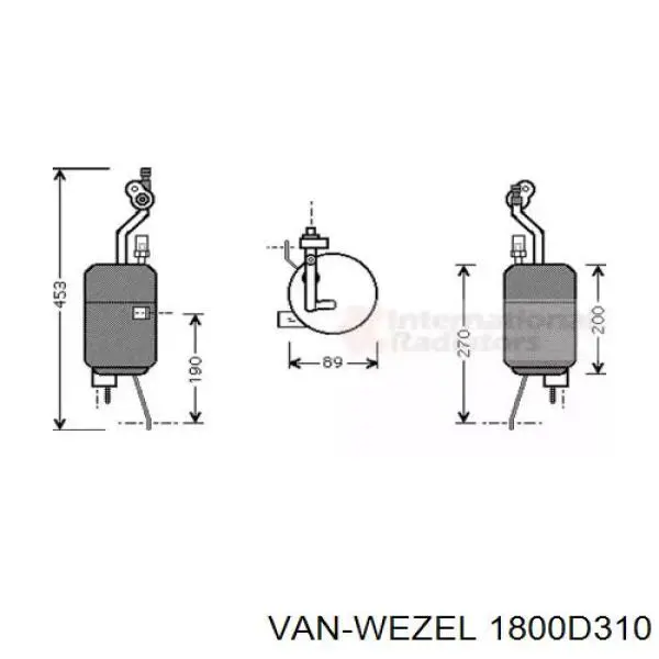 Осушитель кондиционера 1800D310 VAN Wezel