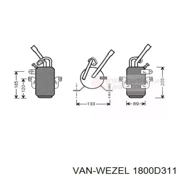 Осушитель кондиционера 1800D311 VAN Wezel