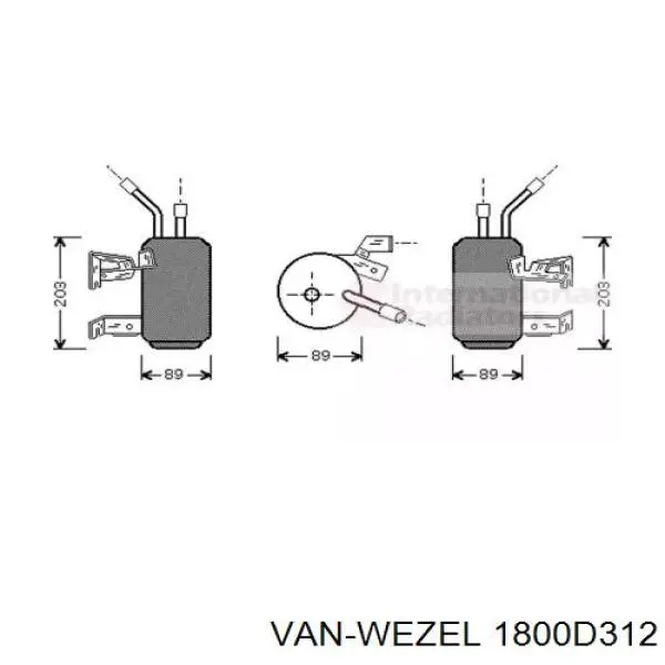 Осушитель кондиционера 1800D312 VAN Wezel