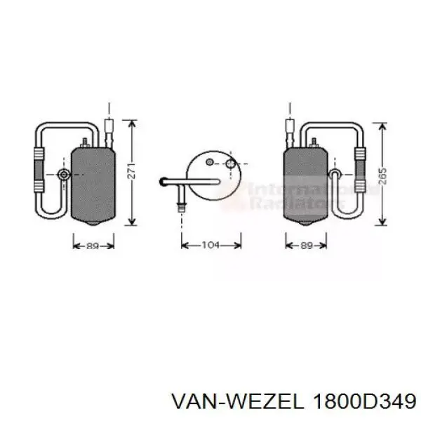 Осушитель кондиционера 1800D349 VAN Wezel