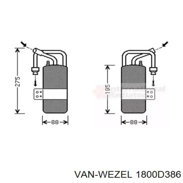 Осушитель кондиционера 1800D386 VAN Wezel