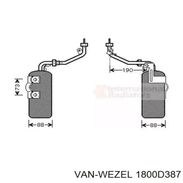 Осушитель кондиционера 1800D387 VAN Wezel