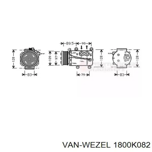 Компрессор кондиционера 1800K082 VAN Wezel