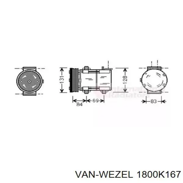 Компрессор кондиционера 1800K167 VAN Wezel