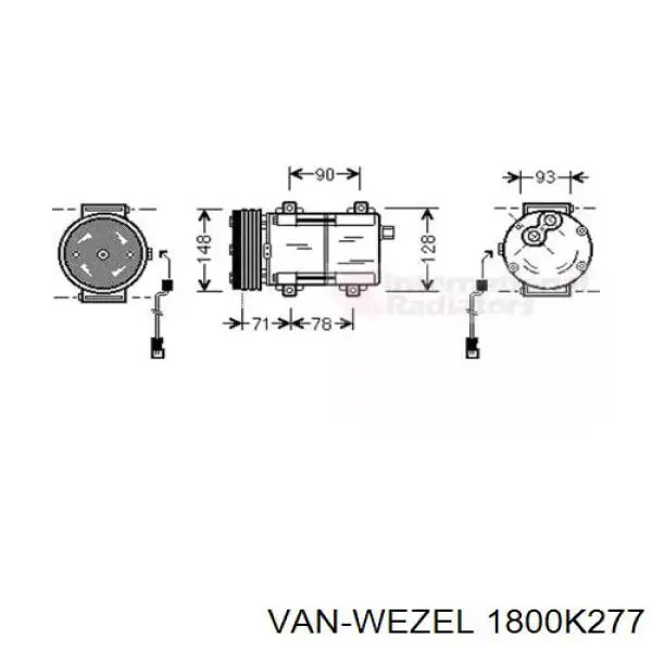 Компрессор кондиционера 1800K277 VAN Wezel